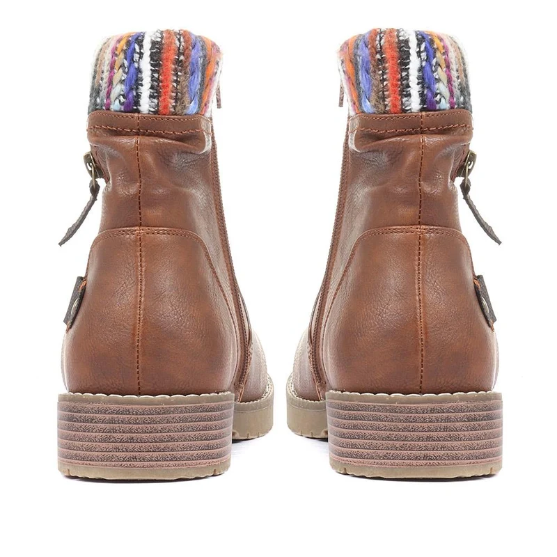 Extra Wide Plus Ankle Boots - MAISIE / 320 915 - Tan