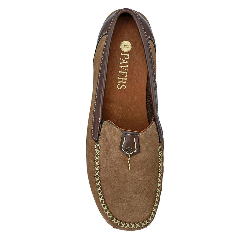 Leather Moccasins - CONT39003 / 325 242 - Beige-Brown