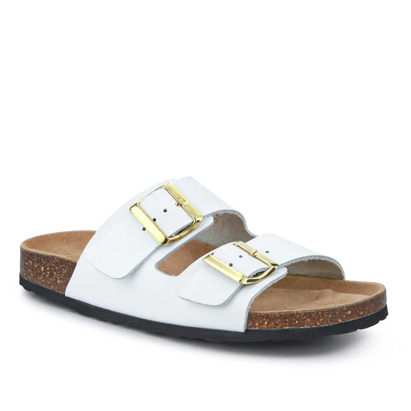 All-Leather Casual Mule Sandals - PATRI39010 / 326 633 - White