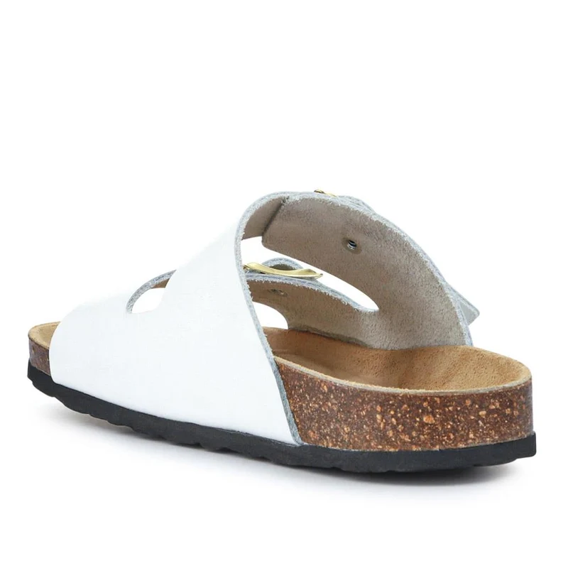 All-Leather Casual Mule Sandals - PATRI39010 / 326 633 - White