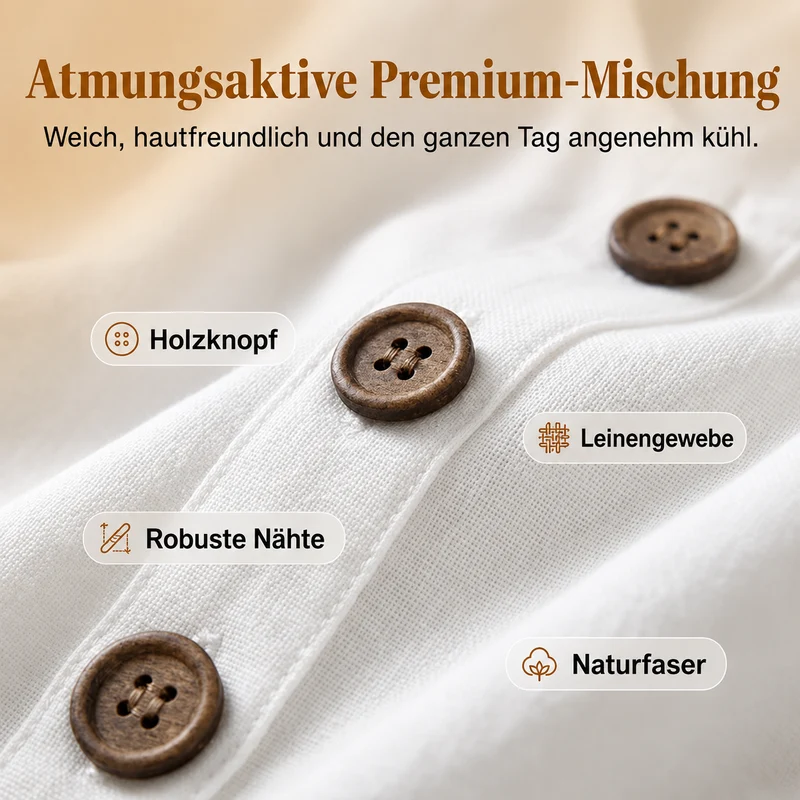 Adalberta | Ärmelloses Leinenkleid mit Knopfleiste