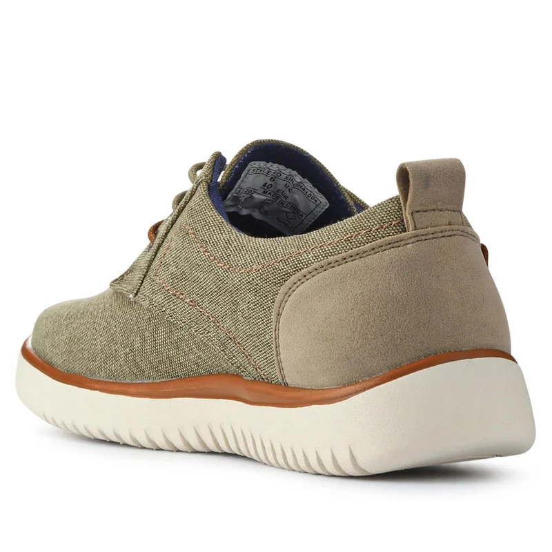 Wide-Fit Fabric Lace-Up Shoes - XINGH41004 / 327 184 - Taupe