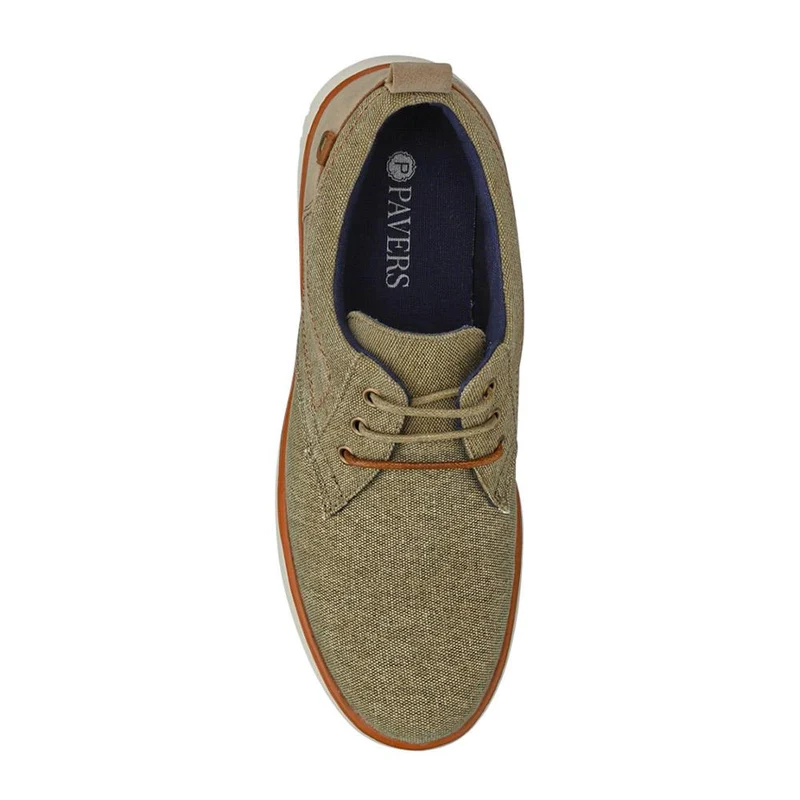 Wide-Fit Fabric Lace-Up Shoes - XINGH41004 / 327 184 - Taupe