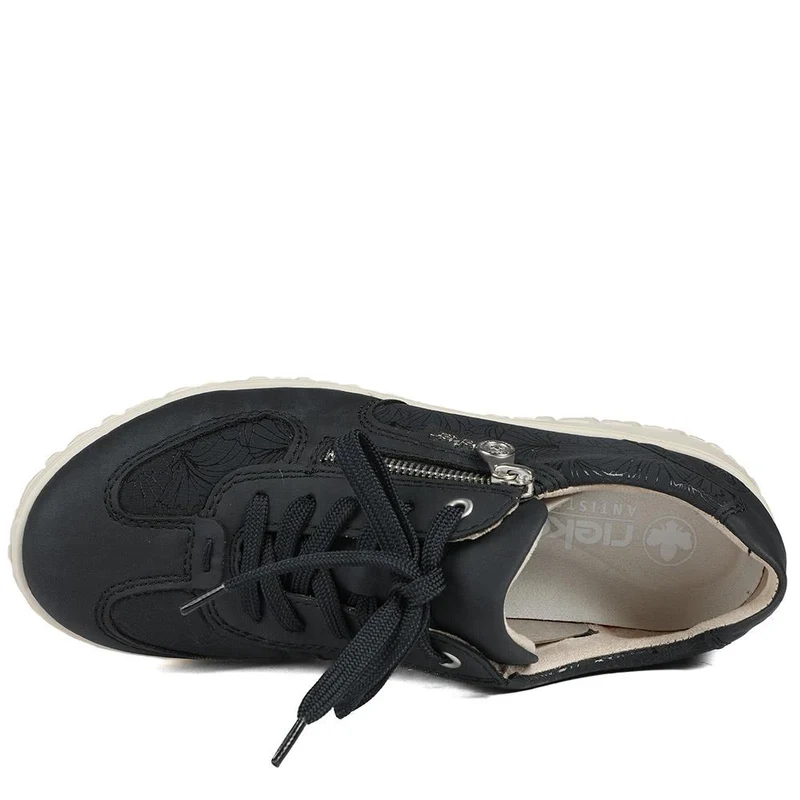 Rieker Extra Wide Lace & Zip Fasten Trainers - RKR43544 / 328 777 - Navy