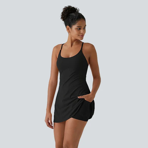 Tarvella | Rückenfreies Tenniskleid mit Seitentaschen