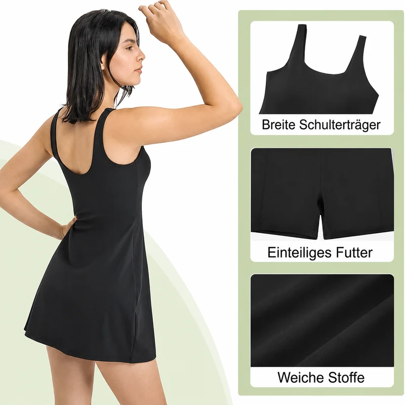Tarvella | Rückenfreies Tenniskleid mit Seitentaschen