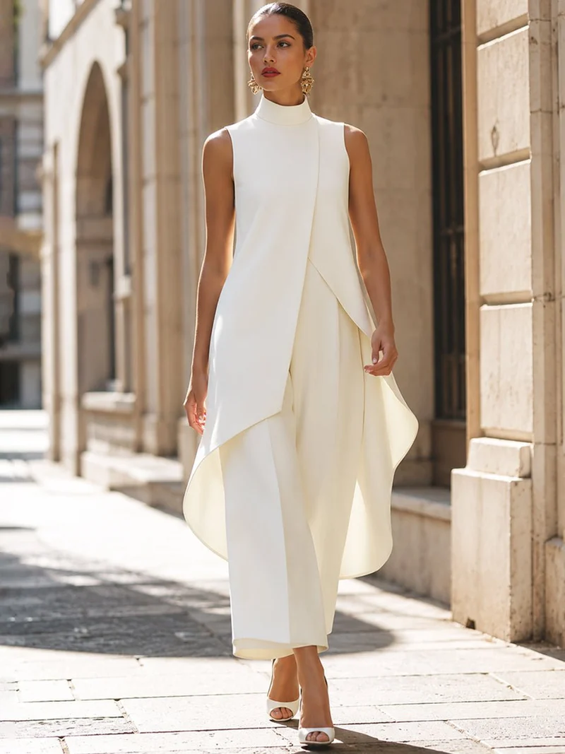 Eljiana | Ärmelloser Damen-Jumpsuit mit weitem Bein