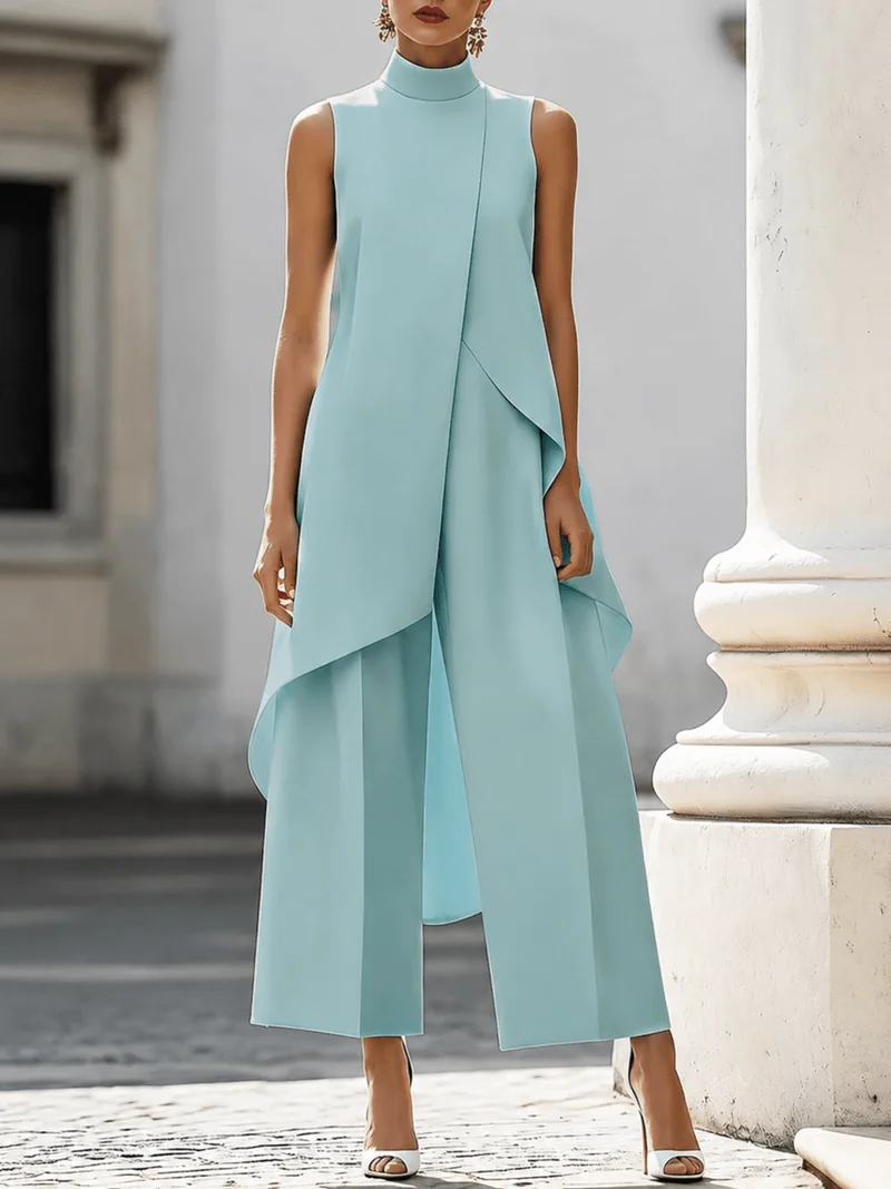 Eljiana | Ärmelloser Damen-Jumpsuit mit weitem Bein