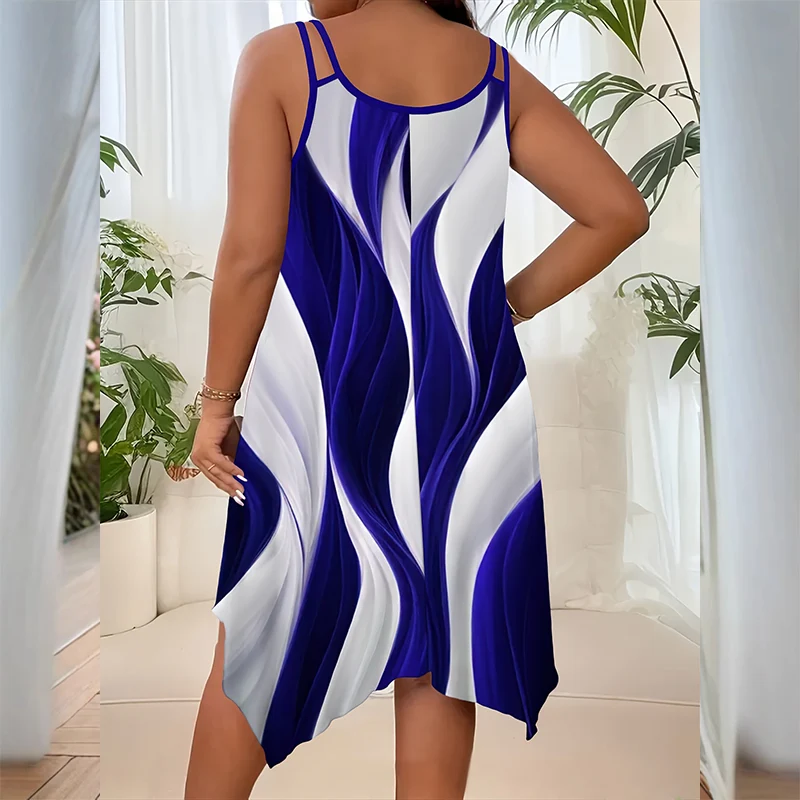 Crueceda | Fließendes Midikleid mit Wellenprint