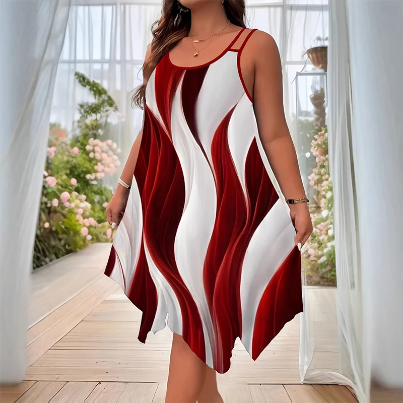 Crueceda | Fließendes Midikleid mit Wellenprint