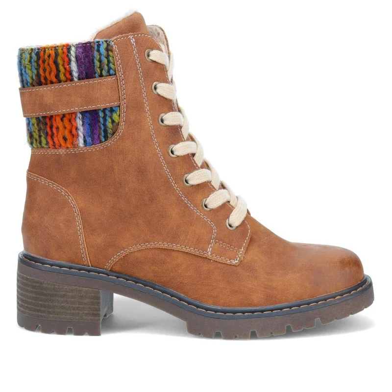 Chunky-Laced Ankle Boots - SUPRE40009 / 326 254 - Cognac
