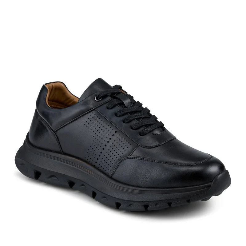 Wide Fit Breathable Leather Lace Up Trainers - PRFEM42012 / 328 325