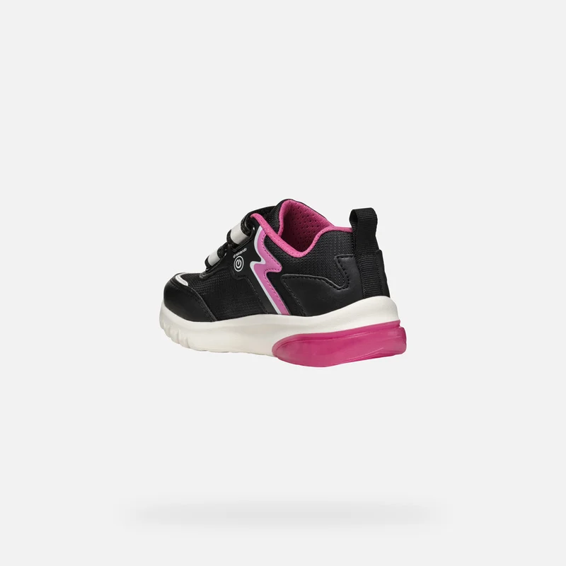 Geox Kinder Super Mario Leuchtende Turnschuhe - Schwarz / Fuchsia