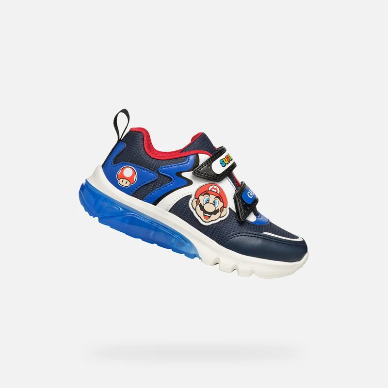 Geox Kinder Super Mario Leuchtende Turnschuhe - Marineblau / Royalblau
