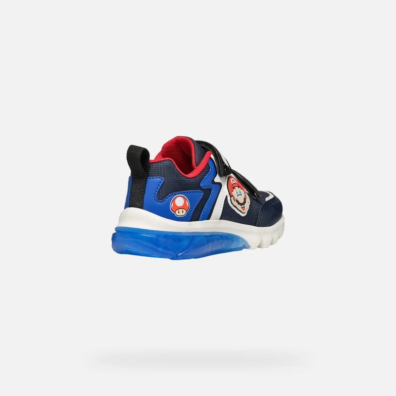 Geox Kinder Super Mario Leuchtende Turnschuhe - Marineblau / Royalblau