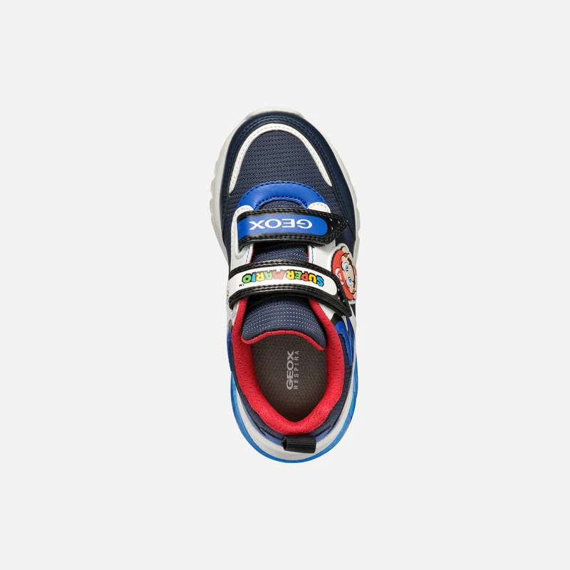 Geox Kinder Super Mario Leuchtende Turnschuhe - Marineblau / Royalblau