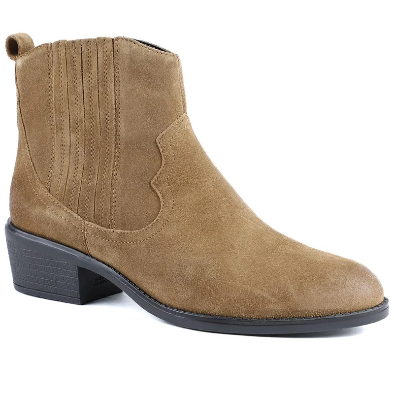 Van Dal Wide Fit Leather Block Heel Ankle Boots - GUP42500 / 328 838