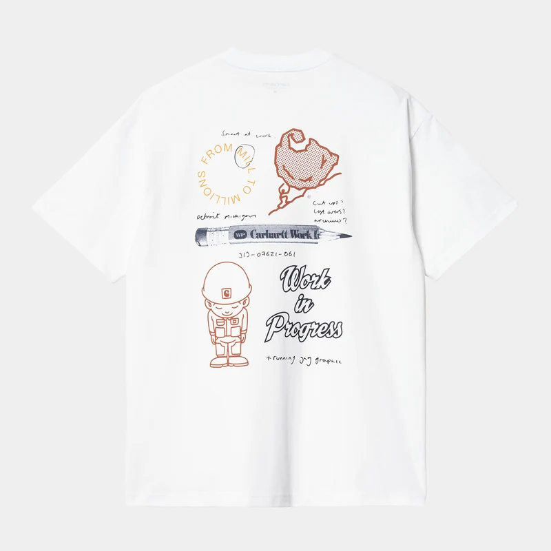 Carhartt WIP Herren-T-Shirt „Archivo“ mit kurzen Ärmeln – Weiß