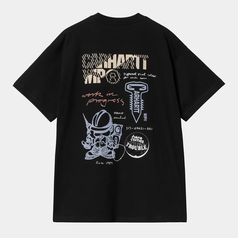 Carhartt WIP Herren-T-Shirt „Archivo“ mit kurzen Ärmeln – Schwarz
