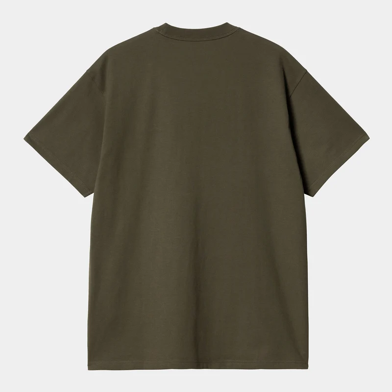 Carhartt WIP Herren-Kurzarm-T-Shirt mit Schriftzug-Stickerei – Zypresse