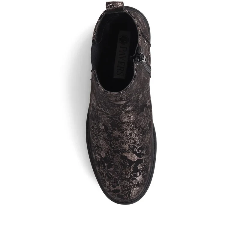 Floral Chelsea Boots - WBINS38037 / 324 119 - Black Floral