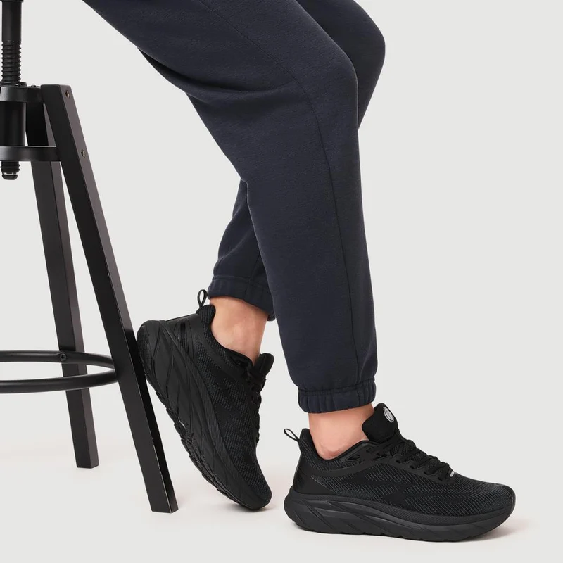 Easy Step In Memory Foam Lace Up Trainers - SUNCH41001 / 327 561 - Black