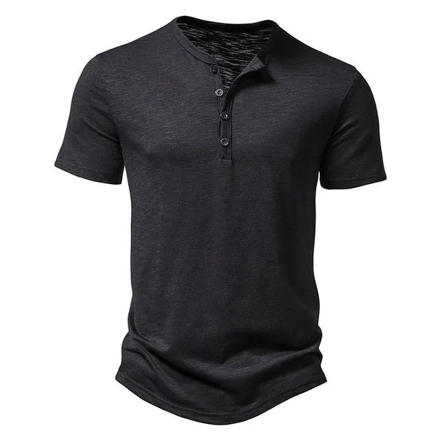 Henley T-Shirt Herren Kurzarm