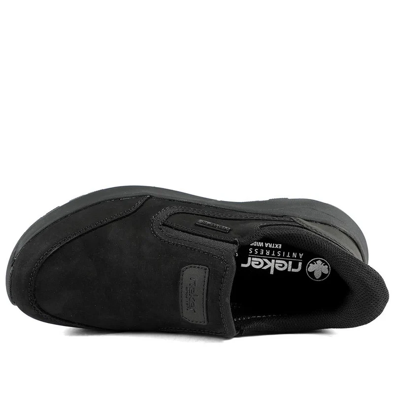 Rieker Elasticated Leather Slip On Shoes - RKR43502 / 328 773 - Black