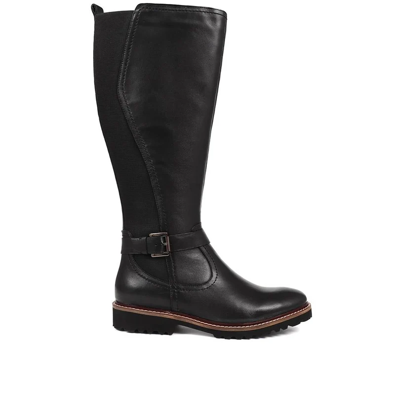 Leather Knee-High Boots - MAGNU38015 / 324 705 - Black