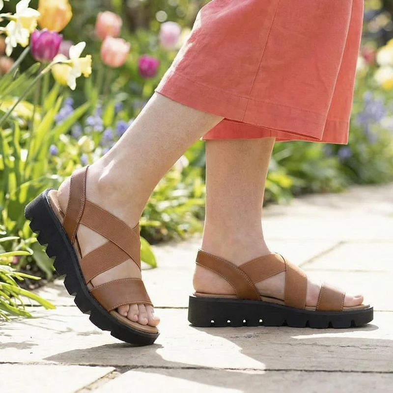 Slip On Chunky Sandals - BAIZH39011 / 325 194 - Tan