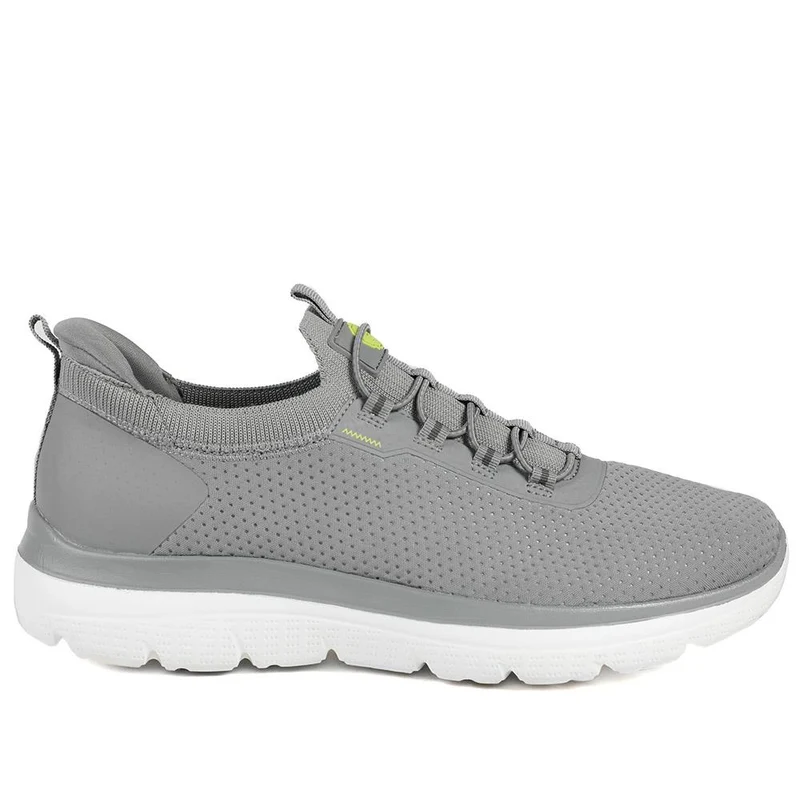 Easy Step In Wide Fit Memory Foam Lace Up Trainers - BOJIE43000 / 328 888 - Charcoal