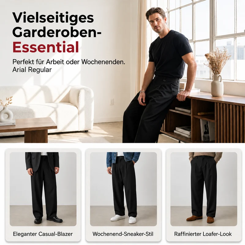 Lojecou | Elegante Bundfaltenhose für Herren