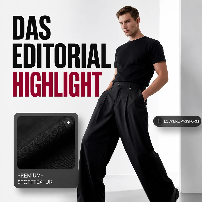 Lojecou | Elegante Bundfaltenhose für Herren