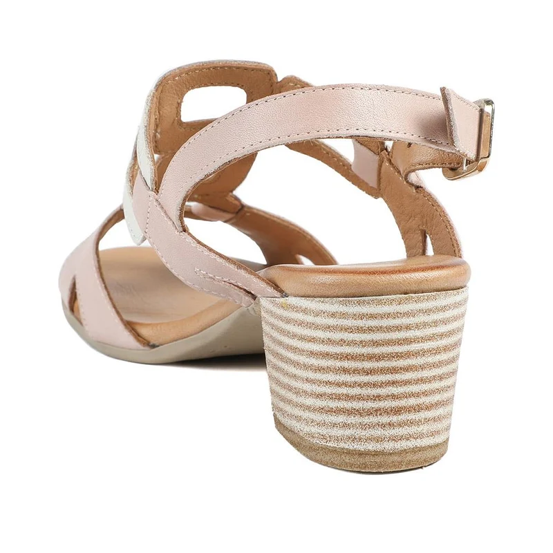 All Leather Block Heel Sandals - MAGO43000 / 329 390 - Nude