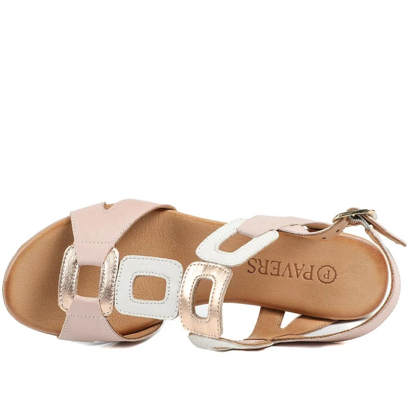 All Leather Block Heel Sandals - MAGO43000 / 329 390 - Nude
