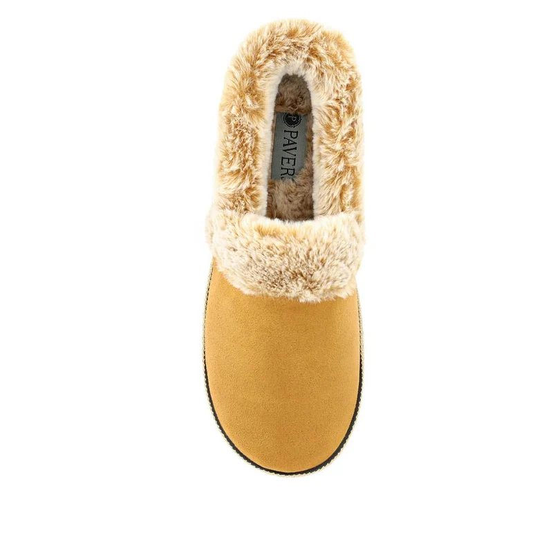 Warm-Lined Memory Foam Slippers - QING40038 / 326 611 - Chestnut