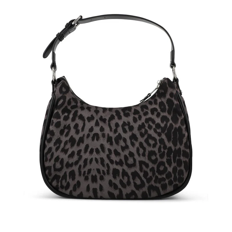 Bellissimo Zip-Close Shoulder Bag - BELHETIA42008 / 328 388 - Black-Leopard