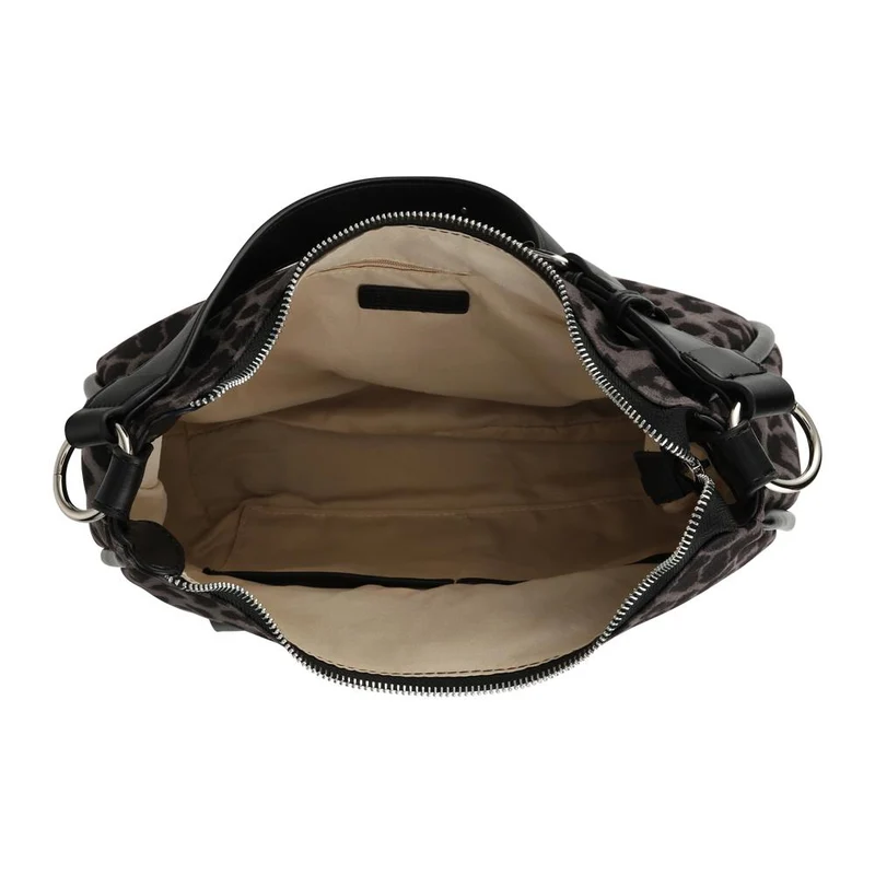 Bellissimo Zip-Close Shoulder Bag - BELHETIA42008 / 328 388 - Black-Leopard