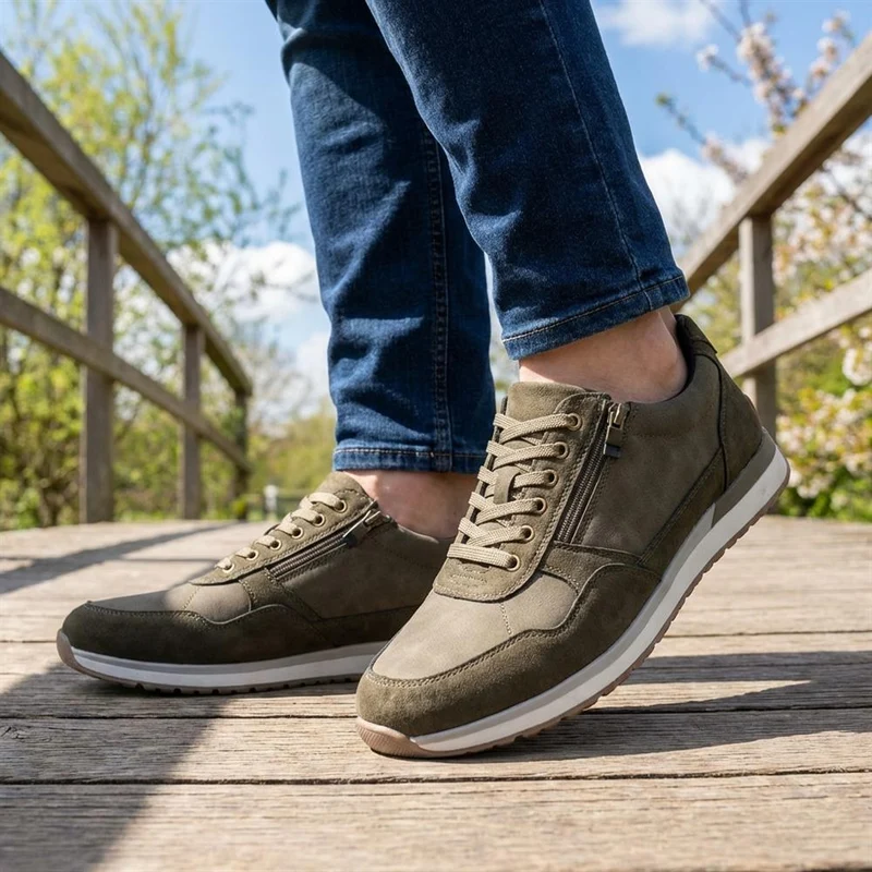 Lace Up Trainer with Grip Sole - GANG42005 / 327 859 - Khaki