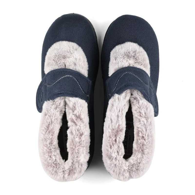 Padders Ladies Slippers 2E Fit Vulcanised - HUSH - Hush / null - Navy