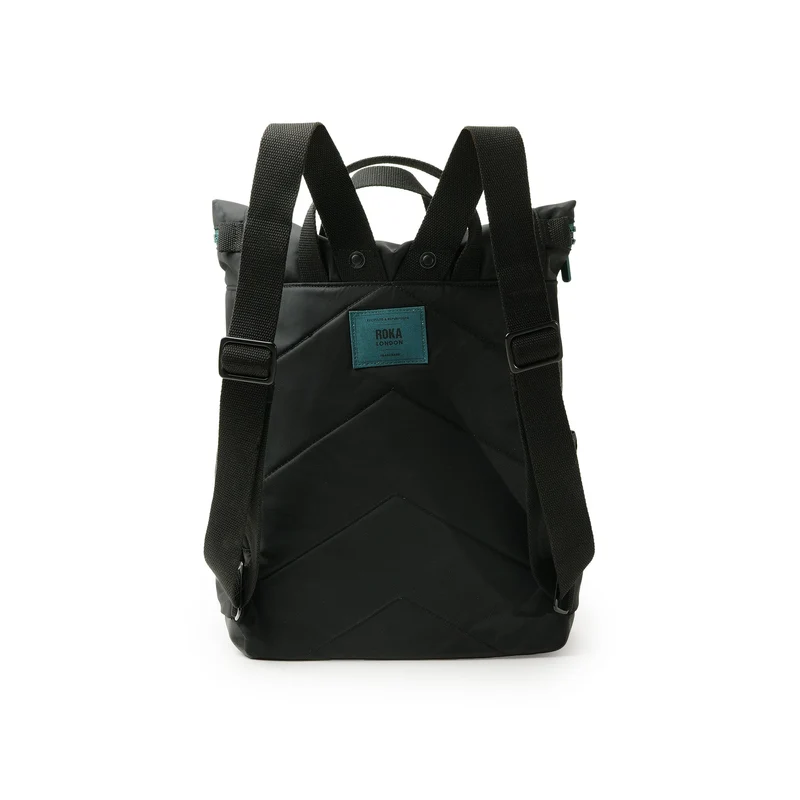 ROKA All Black Canfield B Türkisfarbene mittelgroße Tasche aus recyceltem Nylon