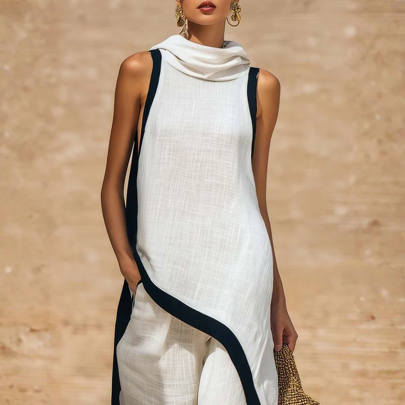 Juliett | Modernes Leinen-Outfit mit asymmetrischem Schnitt