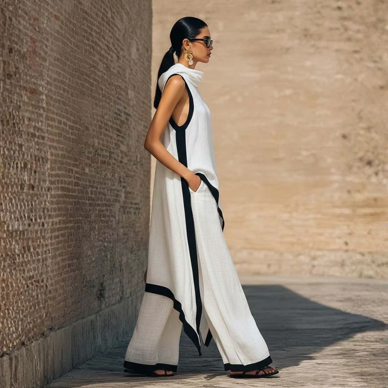 Juliett | Modernes Leinen-Outfit mit asymmetrischem Schnitt