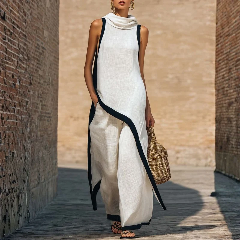 Juliett | Modernes Leinen-Outfit mit asymmetrischem Schnitt