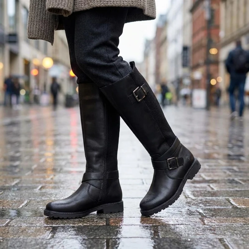 Dual-Buckle Long Boots - DRS40505 / 325 670 - Black