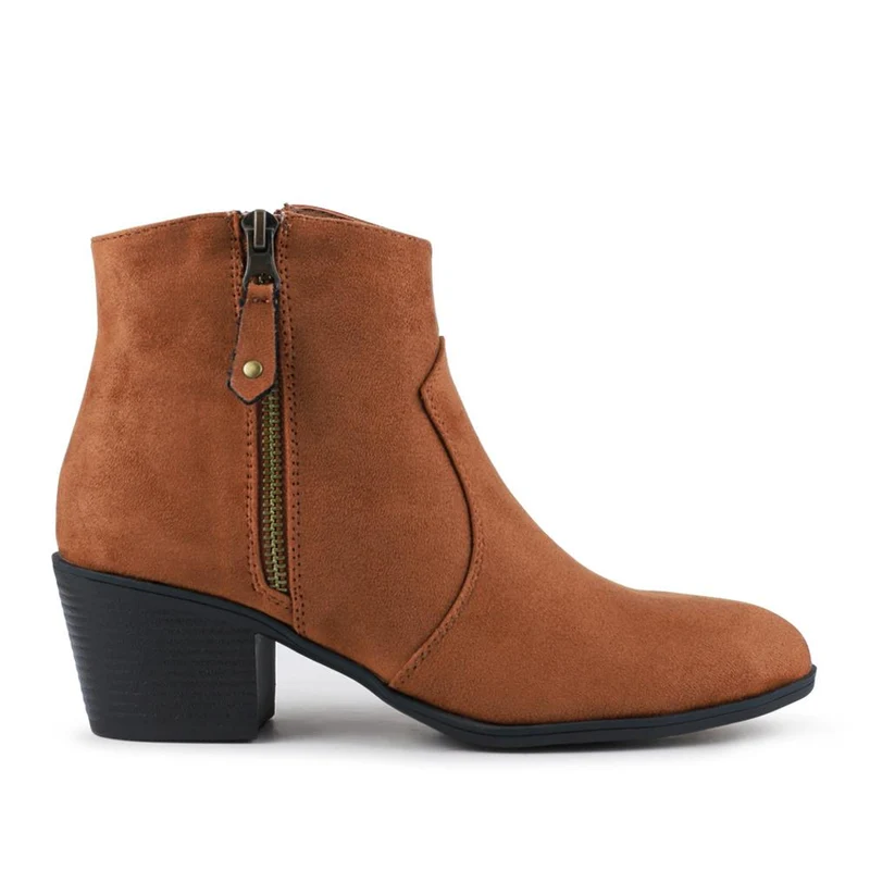 Western-Heeled Ankle Boots - SANYI40001 / 325 935 - Tan