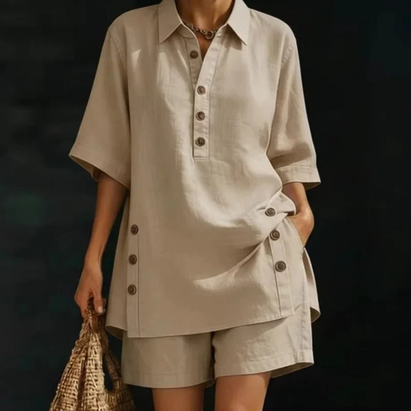 Luvessa | Bequemes Sommer-Zweiteiler-Set mit Shorts