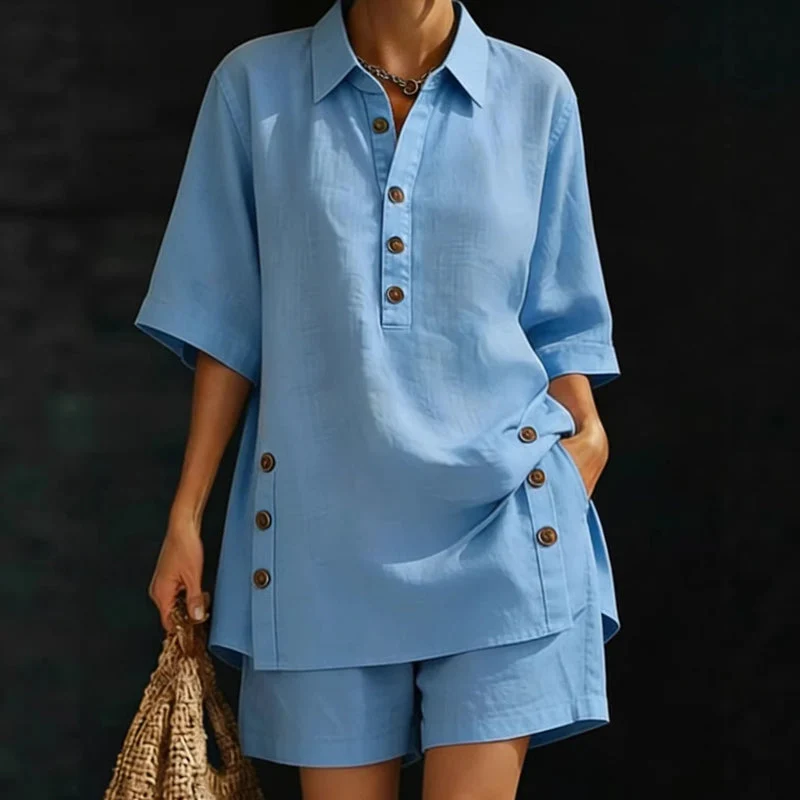 Luvessa | Bequemes Sommer-Zweiteiler-Set mit Shorts