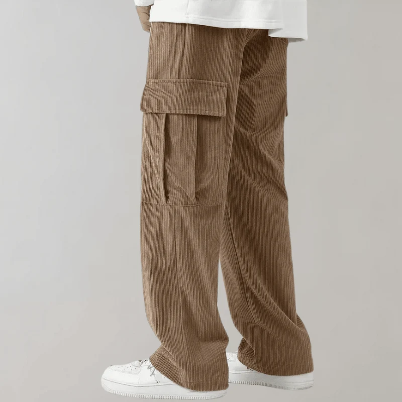 Herren Cord Cargo Hose weit mit Kordelzug