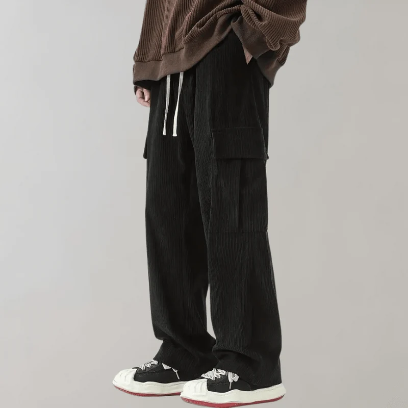 Herren Cord Cargo Hose weit mit Kordelzug